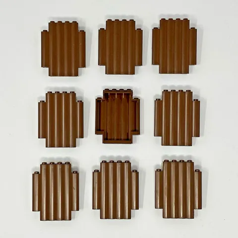 Lego Lot of 9 Palisade 30140 Brown Panel 2 x 6 x 6 Log - 6769 6762 6249 6088