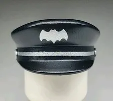 NEW LEGO® Police Hat Minifigure  Headgear Head Cover Hat Silver Bat Pattern 