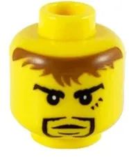 Lego Knight Sir Adric Minifig Yellow Head Black Goatee Messy Brown Hair D110