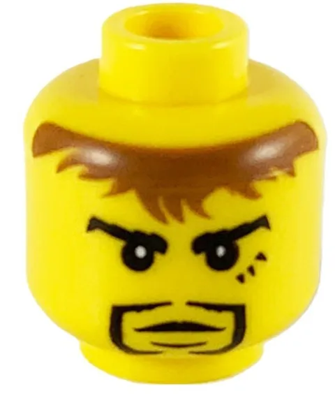 Lego Knight Sir Adric Minifig Yellow Head Black Goatee Messy Brown Hair D110