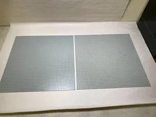 LEGO X-Large Gray Plastic Baseplates Lot of 2 - 15” Square 48x48 dots