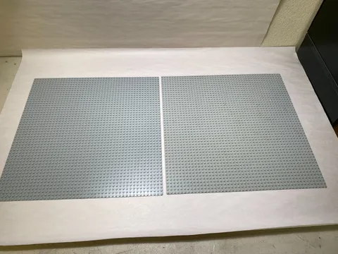 LEGO X-Large Gray Plastic Baseplates Lot of 2 - 15” Square 48x48 dots