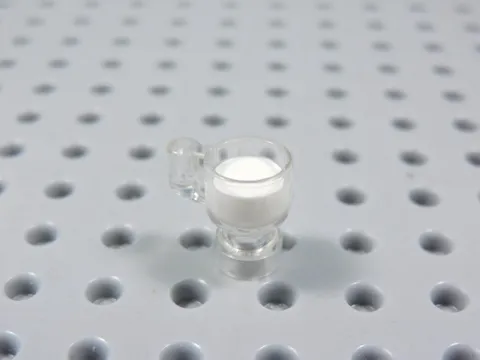 LEGO Trans Clear Cup Mug Accessory w/ White Drink Milk Minifig BS