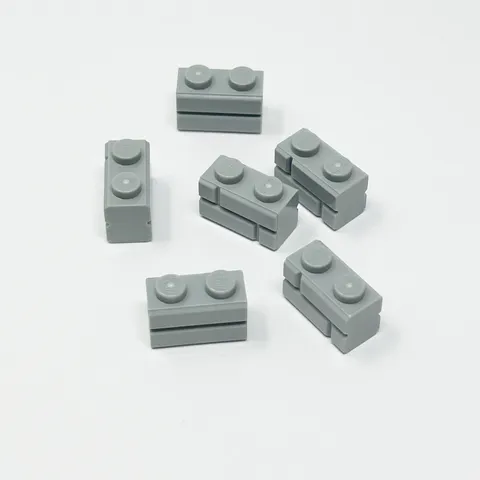 98283 LEGO Parts Brick Modified 1x2 Masonry Brick Profile LIGHT BLUISH GRAY (6)