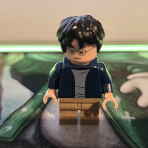 Harry Potter hp419 Dark Blue Open Jacket over Sand Blue Shirt 