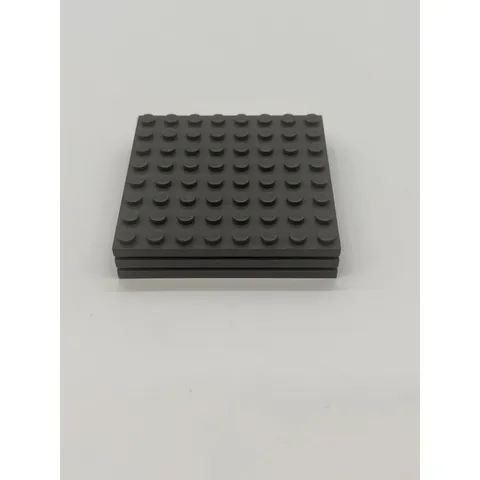 LEGO Dark Bluish Grey Plate 8x8 Lot of 3