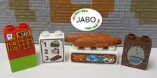 (D 14 / 15) LEGO Duplo shop kiosk motif bricks cash register cafe bread