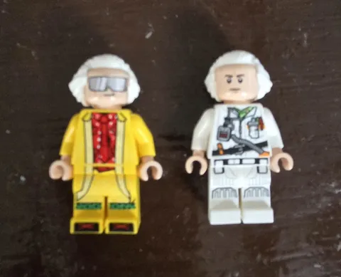LEGO Doc Brown Minifigure Lot of 2 Back to the Future 10300 77256 Yellow White