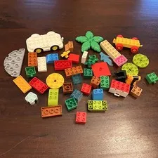 LEGO DUPLO Lot of 40+ Bricks Pieces Treetops Wheeled Assortment Kids Building