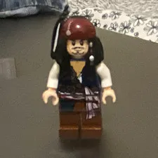 LEGO Jack Sparrow Pirates Minifigure Blue Vest w/ Hair Bandana Brown Hat