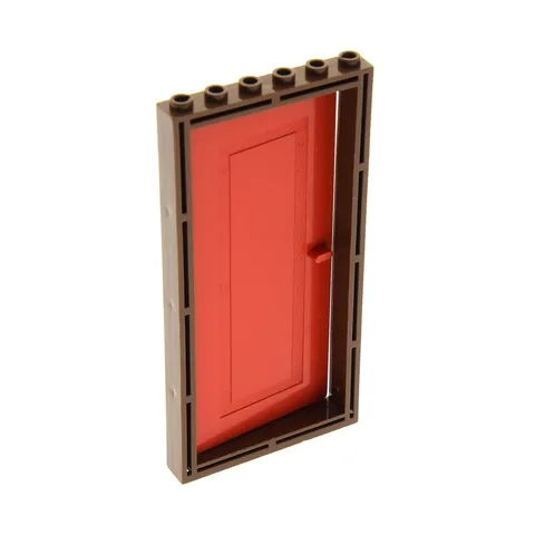 1x LEGO Homemaker Door Frame 1x6x10 Brown/Red 21977