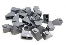 Lego Slope 45 2x1 #3040 - Dark Stone Gray - 25 Pieces
