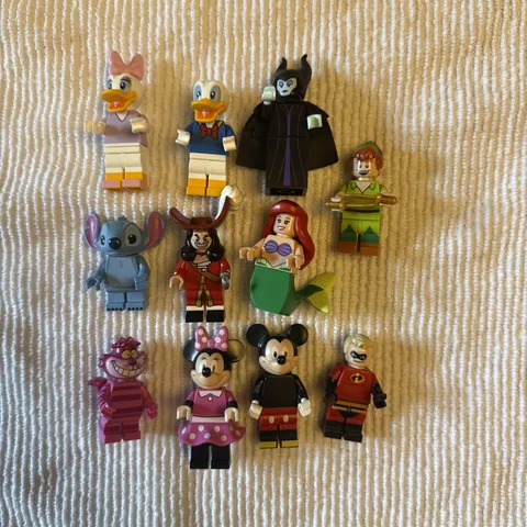 Lego Disney Series 1 Minifigure Lot Of 11, Little Mermaid, Maleficent, Etc
