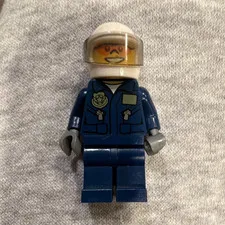 LEGO Minifigure Blue Uniform with White Helmet & Visor, Plastic