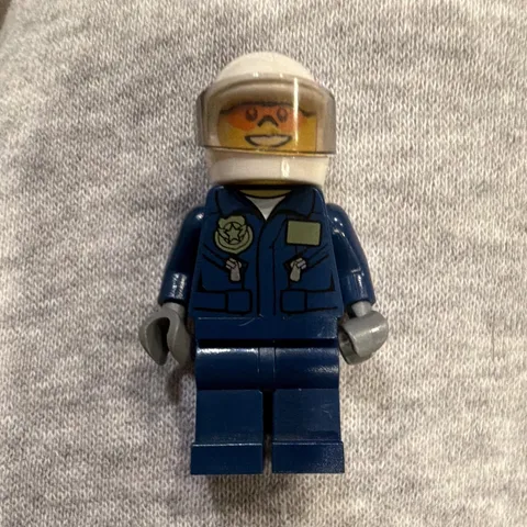LEGO Minifigure Blue Uniform with White Helmet & Visor, Plastic