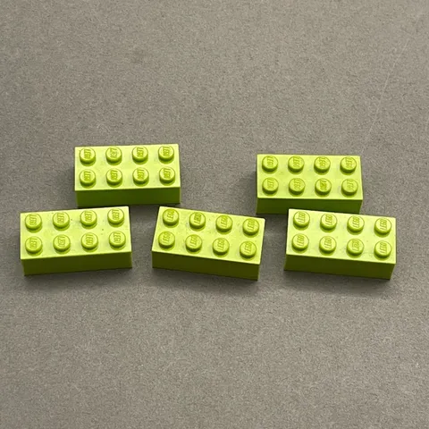 Lego 3001 Lime Green Replacement Parts Pieces Lot of 5