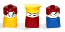 Lego Duplo Vintage Square Bottom People Lot Of 3 Figures Twin Girls Policeman