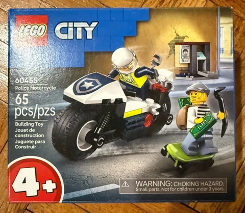 LEGO 60455 City Police Motorcycle Chase Building Toy for Kids BRAND NEW