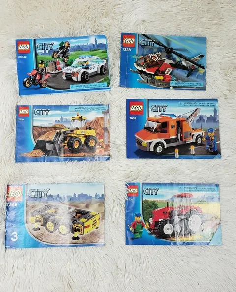 Lot of 6 Lego City Instructional Books 7634, 7638, 7238, 60042, 7630, 7249