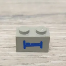 Lego 3004pb014 Old Light Gray Brick 1 x 2 Train Sleeping Car Blue Bed Pattern