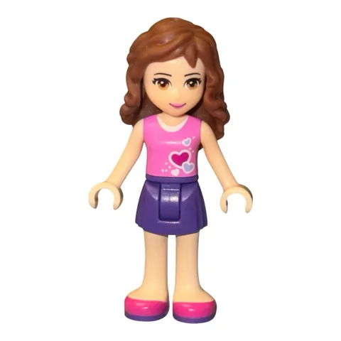 LEGO Friends Minifigure OLIVIA Dark Pink Top w/ Hearts frnd115 Set #41101