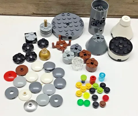 Mixed Lot of 54 Random LEGO Colors Round Variety Building Loose Parts Pieces