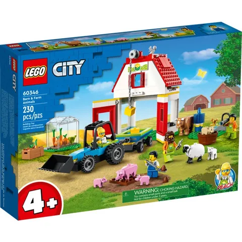 LEGO City 60346 Barn & Farm Animals 230pcs Building Set with Tractor