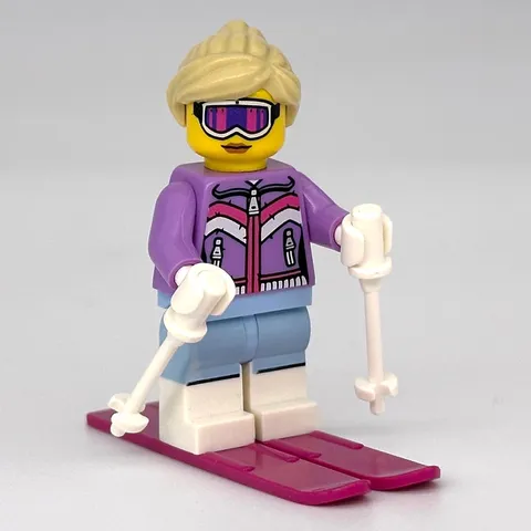 Lego Collectable Series 8 Downhill Skier Minifigure w/ Skis & Poles col119