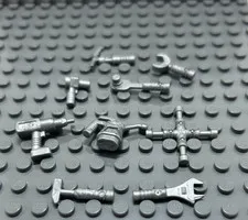 Lego 11402 Minifigure tool kit flat silver lot qty 9
