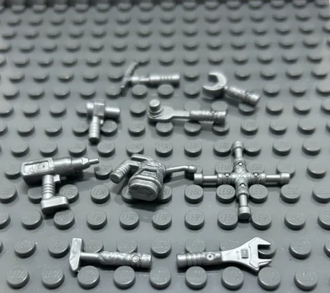 Lego 11402 Minifigure tool kit flat silver lot qty 9