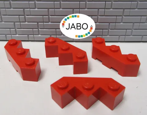 (i7/12) LEGO 4x 2462 Diagonal Brick Corner Brick Wall Red 6949 5988 2556 6441