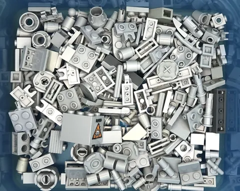 Lego 200 Piece Light Grey Lego lot full of Small bricks, blocks Legos set 2