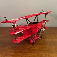 LEGO 10024 Red Baron Fokker Triplane Building Set Complete w/ Sticker Wear