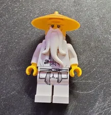 LEGO Ninjago Sensei Wu Minifigure Gold Hat 9460 70505 Good Condition