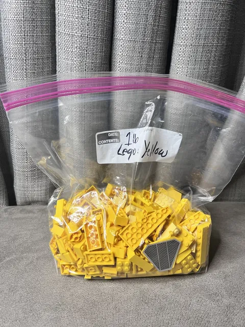 Lego Assorted Pieces Parts Bricks Mixed Variety Yellow 1 Lb Toy Building Blocks