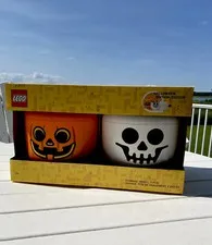 Lego Limited Halloween Edition Large Storage Heads Pumpkin And Skeleton