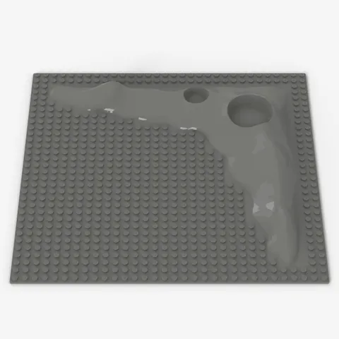 LEGO ® baseplate, raised: 3947a - old light grey - used