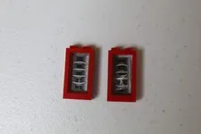 (2) LEGO Red Windows 1x2x3 T.S-70721 Sticker Ref 60593