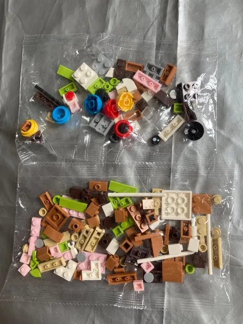 2 SEALED BAGS of Legos Green Pink Cream Brown Blue yellow Gray black