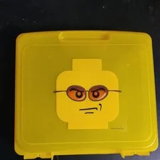Lego IRIS Drawer Bin Yellow Plastic Snap Case Glasses Guy