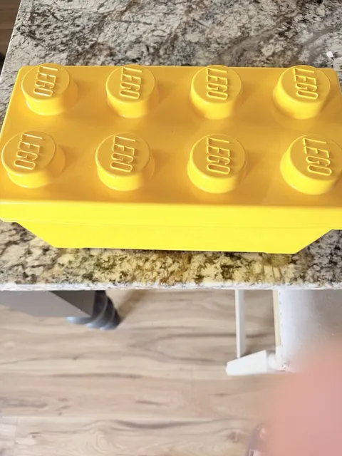 LEGO 8 Stud Large Yellow Storage Brick Container Box Bin w/ Lid 14x9x7