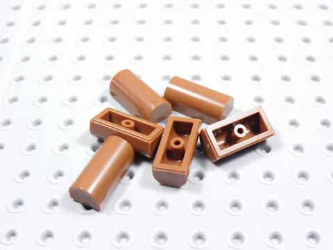 LEGO Lot of 6 Reddish Brown 1x2x2/3 Curved Slope Part 3563 BN