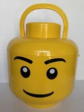 LEGO 12” X-Large Yellow Head Storage Container Sort & Store 2 Trays Handle 2010