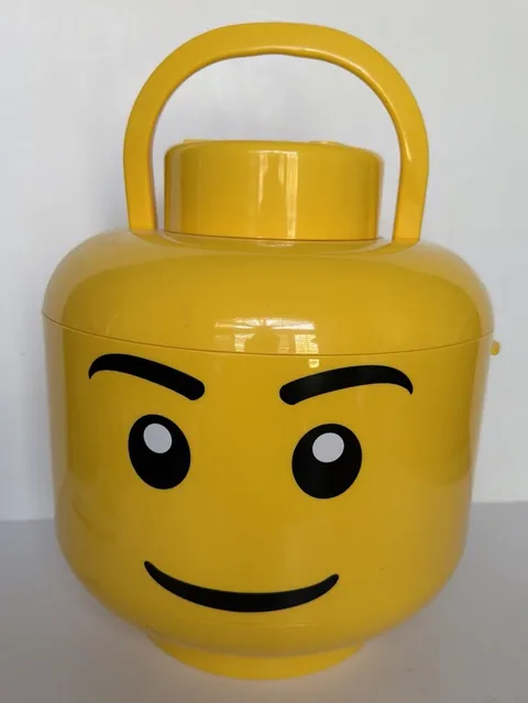 LEGO 12” X-Large Yellow Head Storage Container Sort & Store 2 Trays Handle 2010