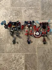 LEGO Marvel Super Heroes Thor Spider Man Captain America Minifigure Mech Set Lot