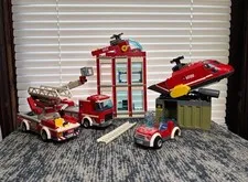 LEGO City Fire Mixed Lot Fire Station Truck Helicopter Vehicles Parts