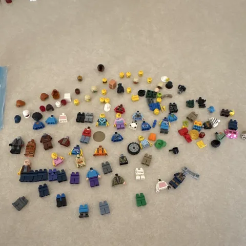 LEGO Bulk Lot Minifigure Parts Multicolor Heads Torsos Legs Helmets Accessories