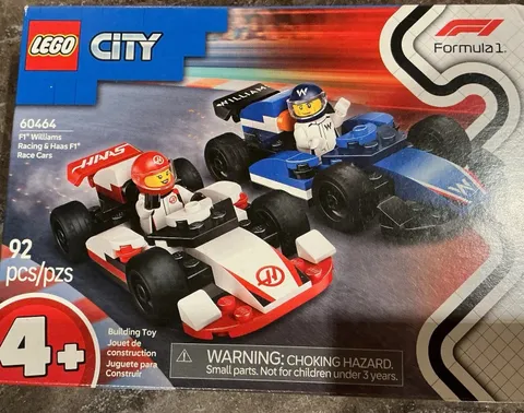 LEGO City Formula 1: F1 Williams Racing & Haas F1 Race Cars #60464 92 Pcs. Toy