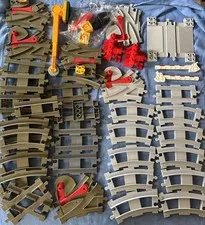 Lego Duplo Train Track Lot Switch, Crossing Gate, Straight, Curve Light Dark