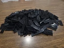 LEGO Qty 293 - Black Plate 2 x 6 3795 MOC BULK LOT